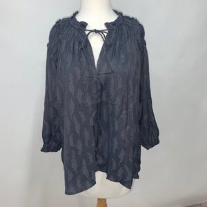 Feather Print Blouse